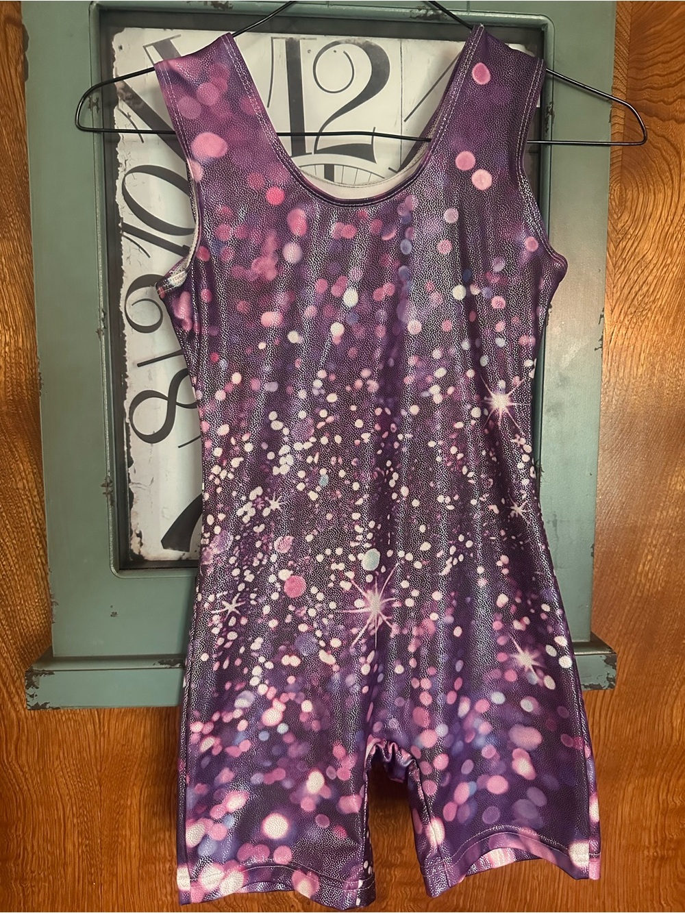 Purple Sparkle Leotard with Pink Accents